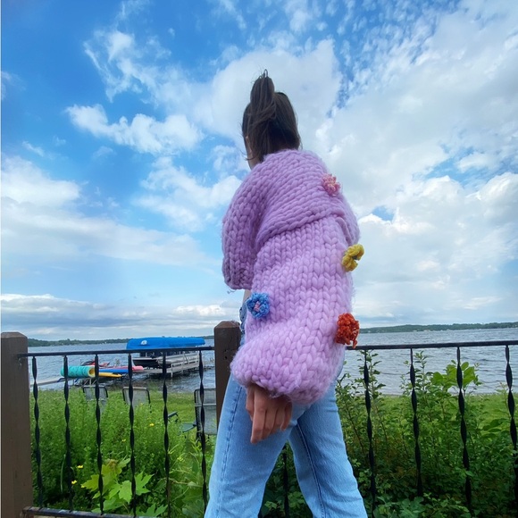 Kiss the Rainbow Chunky Knit Cardigan - Picture 1 of 4